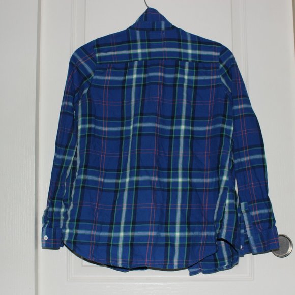 Old Navy Blue Plaid Flannel - Picture 2 of 3